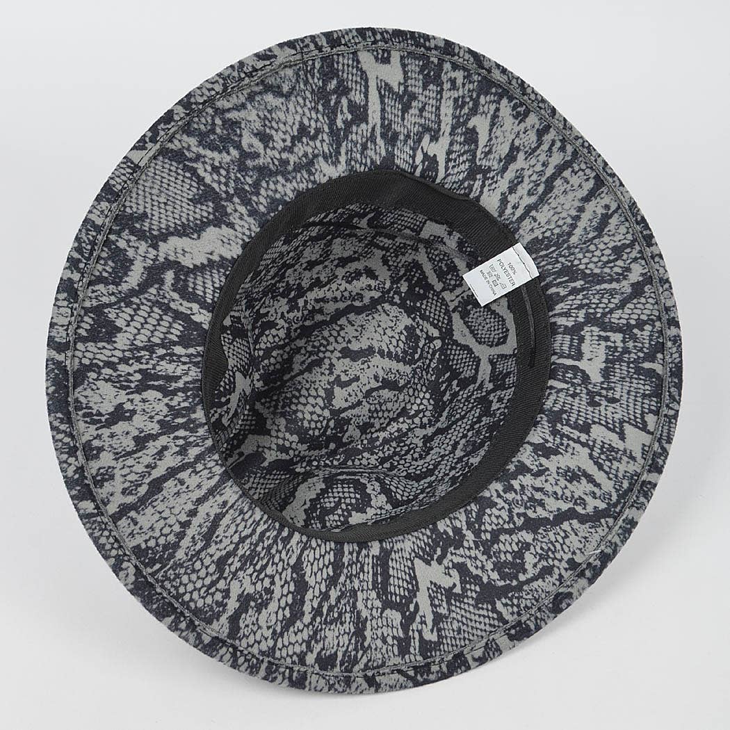 Snake Print Fedora Hat: Black Bodi Language for Women