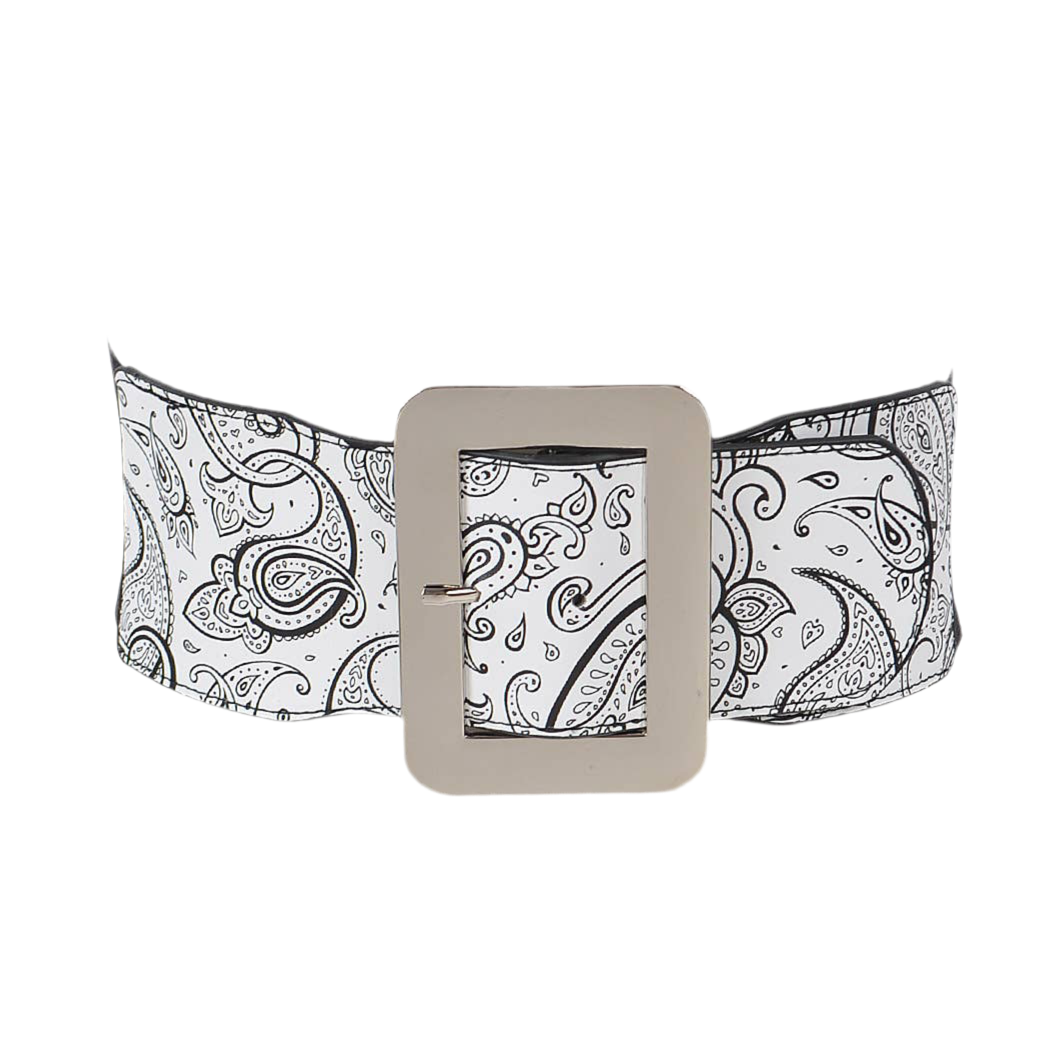 Bandana Elastic Belt: White