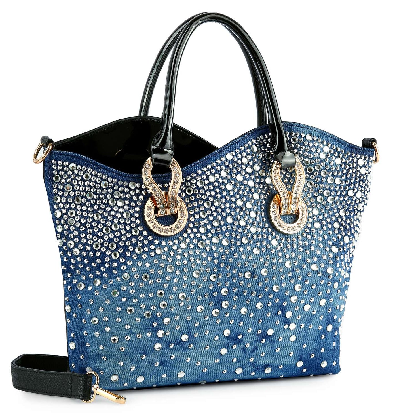 Rhinestone Ombre Design Elegant Tote: Red