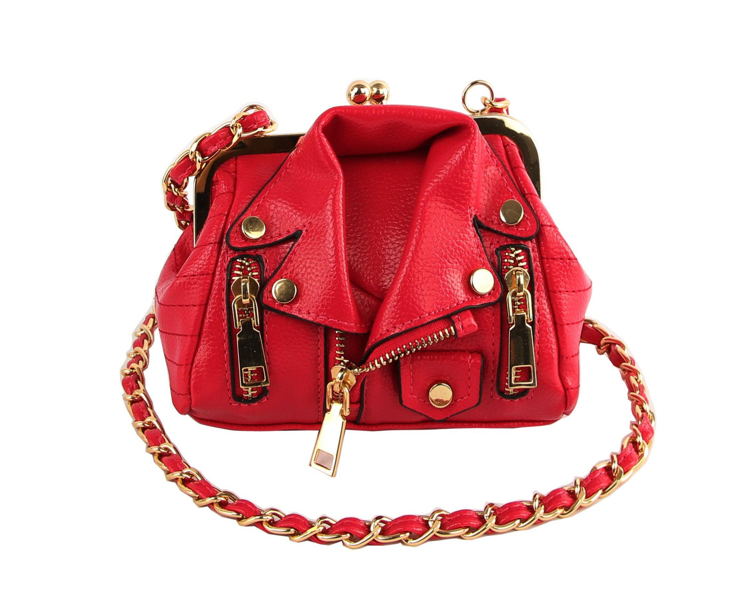 Women Motorcycle Biker Jacket Bag Clutch: FUSHIA Bodi Language for Women