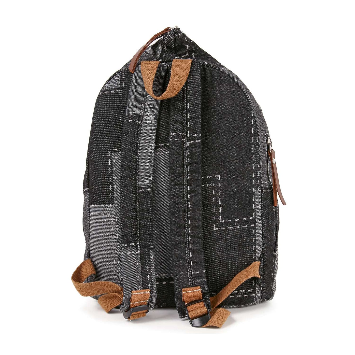 Patchwork Denim Fashion Backpack: Blue