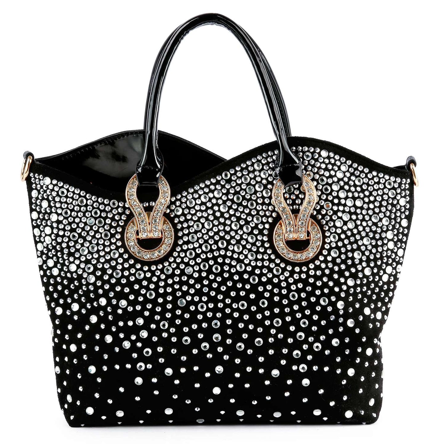 Rhinestone Ombre Design Elegant Tote: Red