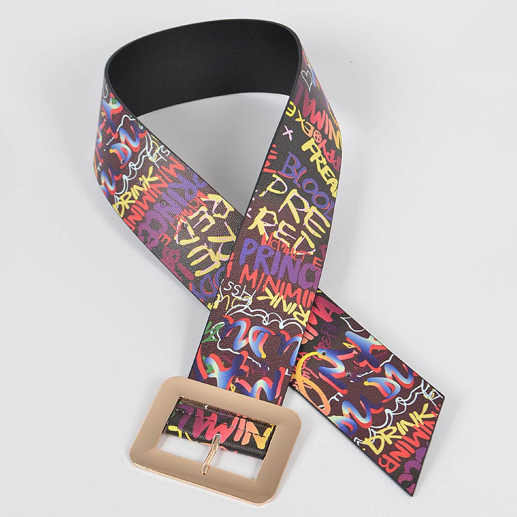 Graffiti Waist Belt: Black