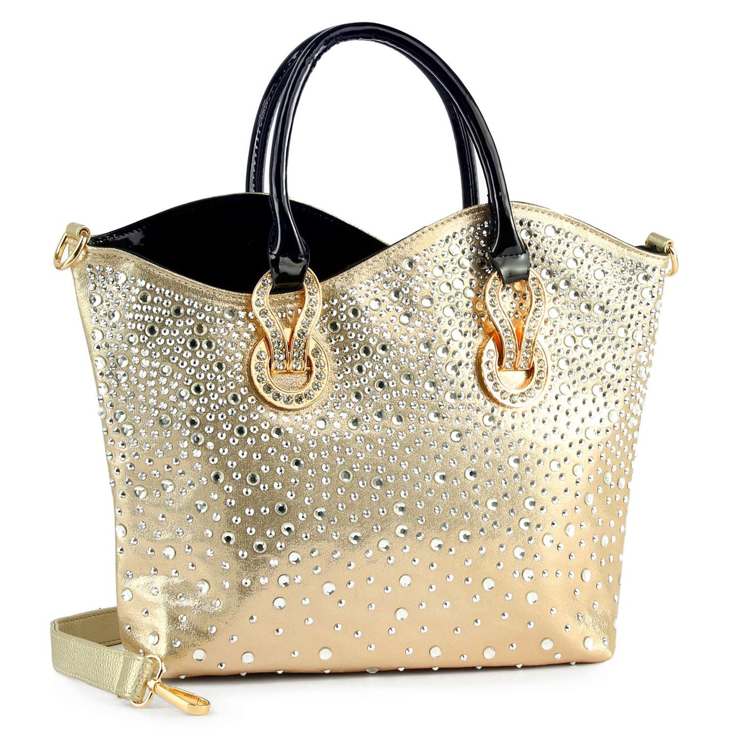 Rhinestone Ombre Design Elegant Tote: Red