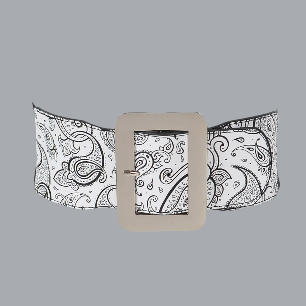 Bandana Elastic Belt: White