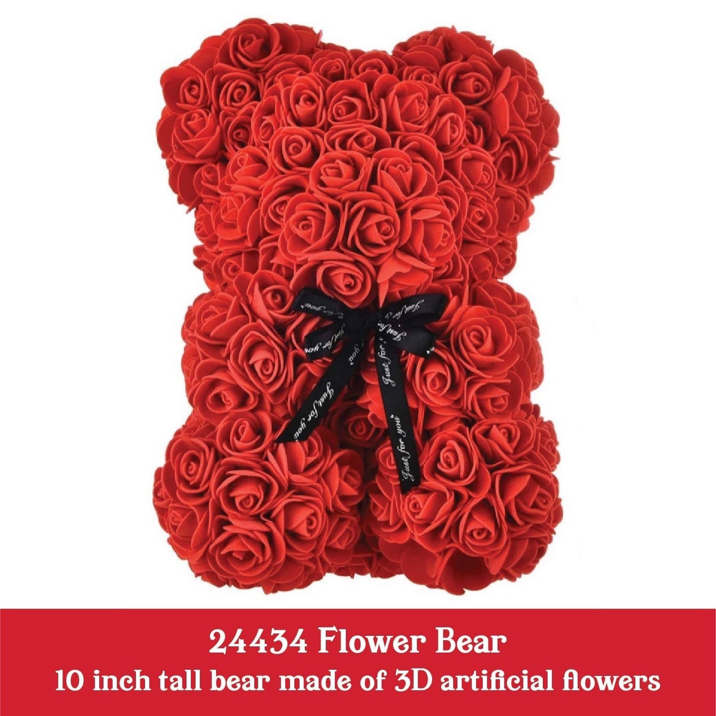 Novelty Closeout - Valentine's Day Love Box Flower Bear- 6/Pack: Closeout Price