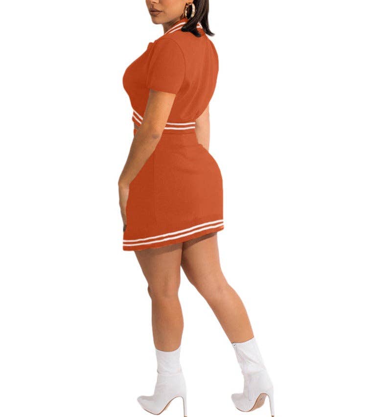 BASEBALL SKIRT SET-RUST