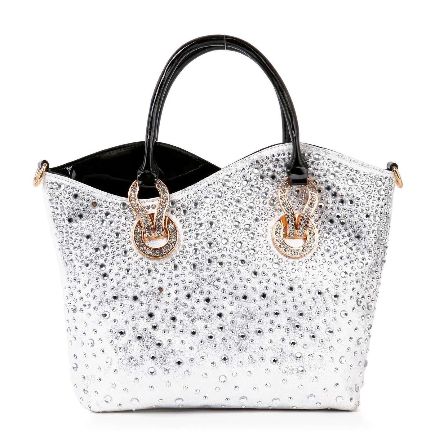Rhinestone Ombre Design Elegant Tote: Red