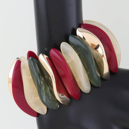 Multi Wide Stone Beaded Bracelet