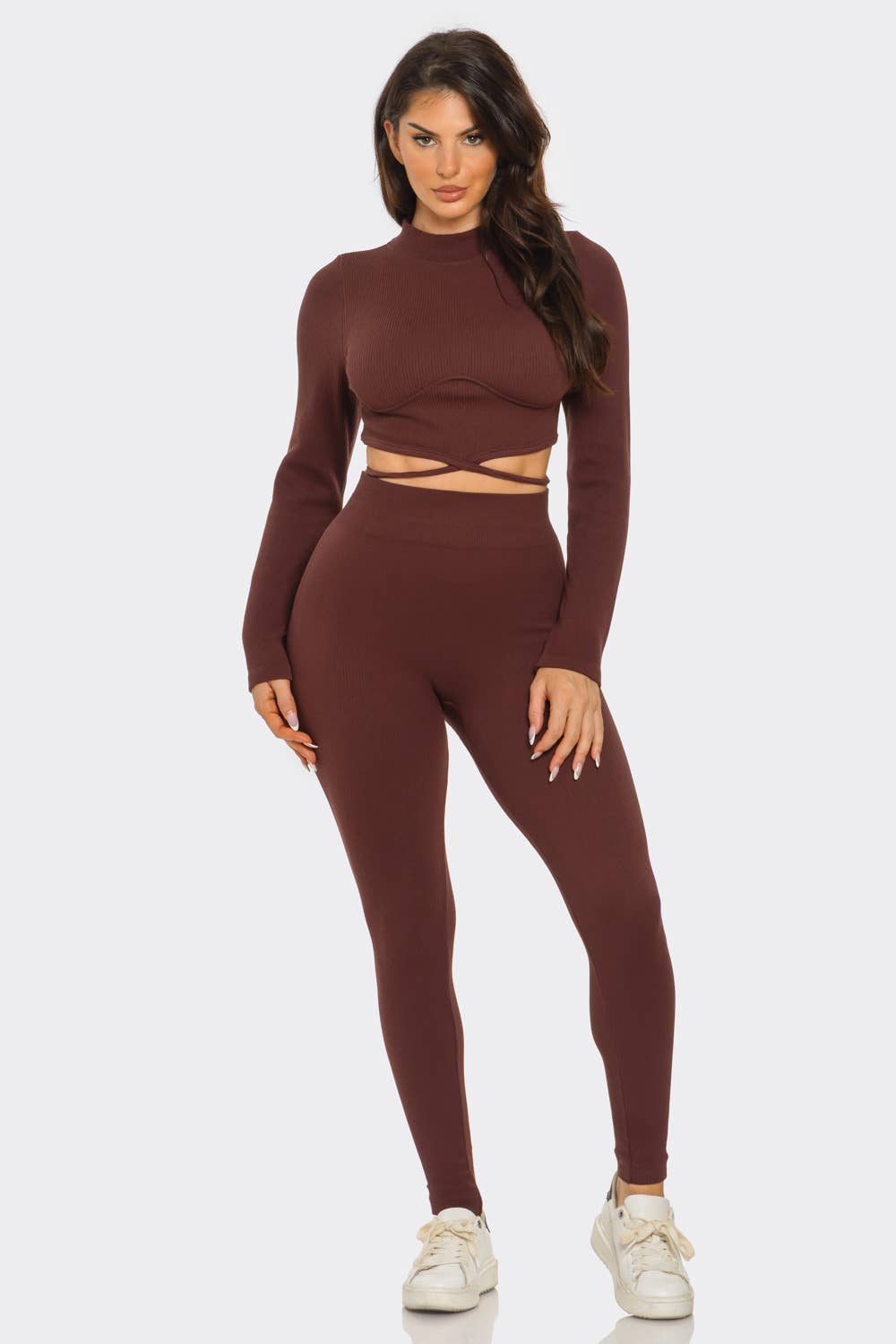 Plus Top And Legging Set: Red Orange