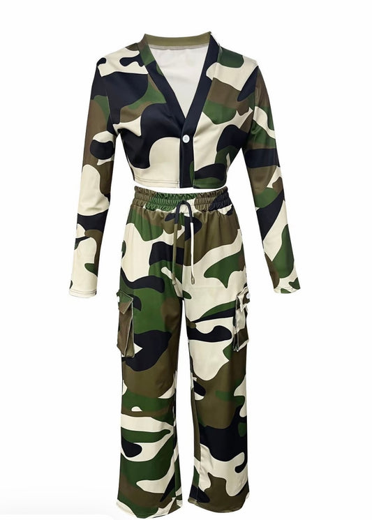Two Piece Cargo Camo Set