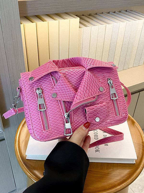 Asymmetric Chain Zipper Crossbody Bag-PINK Bodi Language for Women