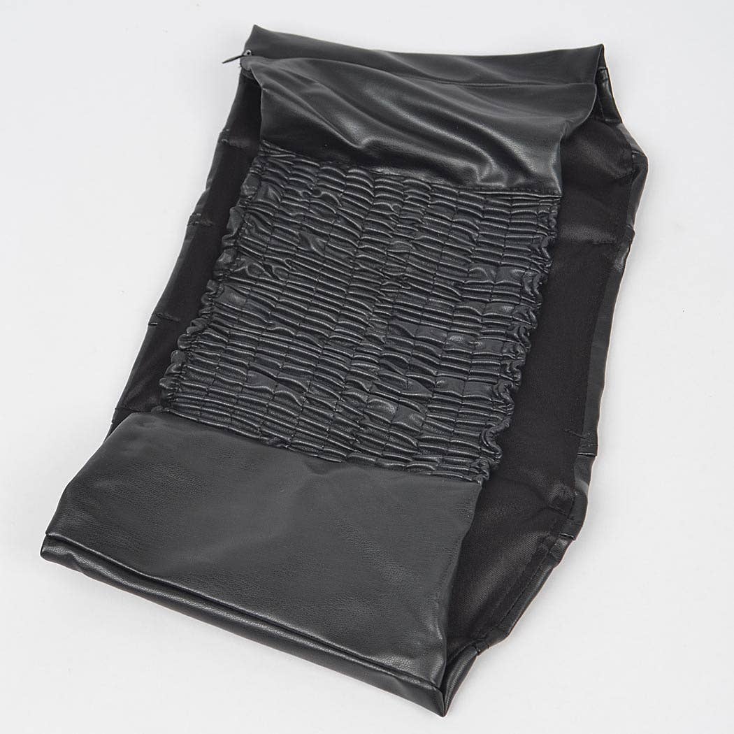 Faux Leather Stretch Tube Top: Black-OS