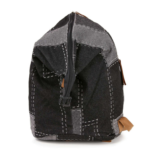 Patchwork Denim Fashion Backpack: Black