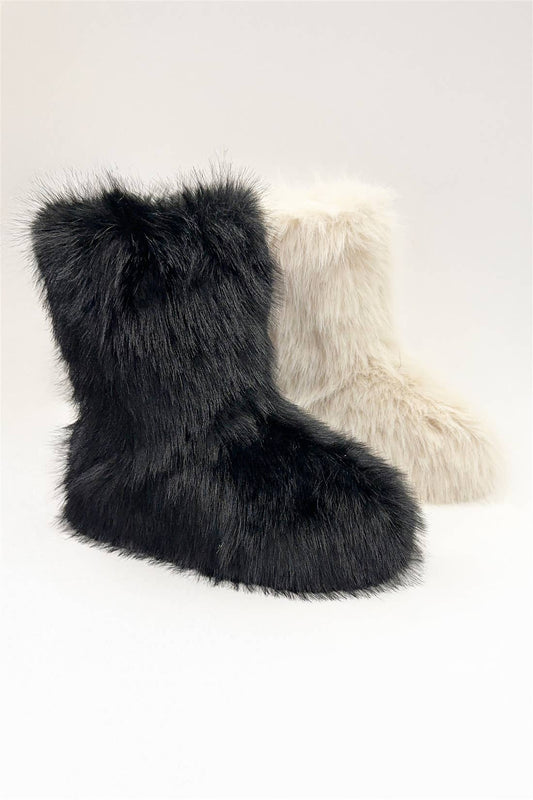 FURRY YETI WINTER COZY BOOTS: BLACK ONLY