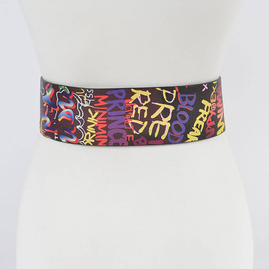 Graffiti Waist Belt: Black