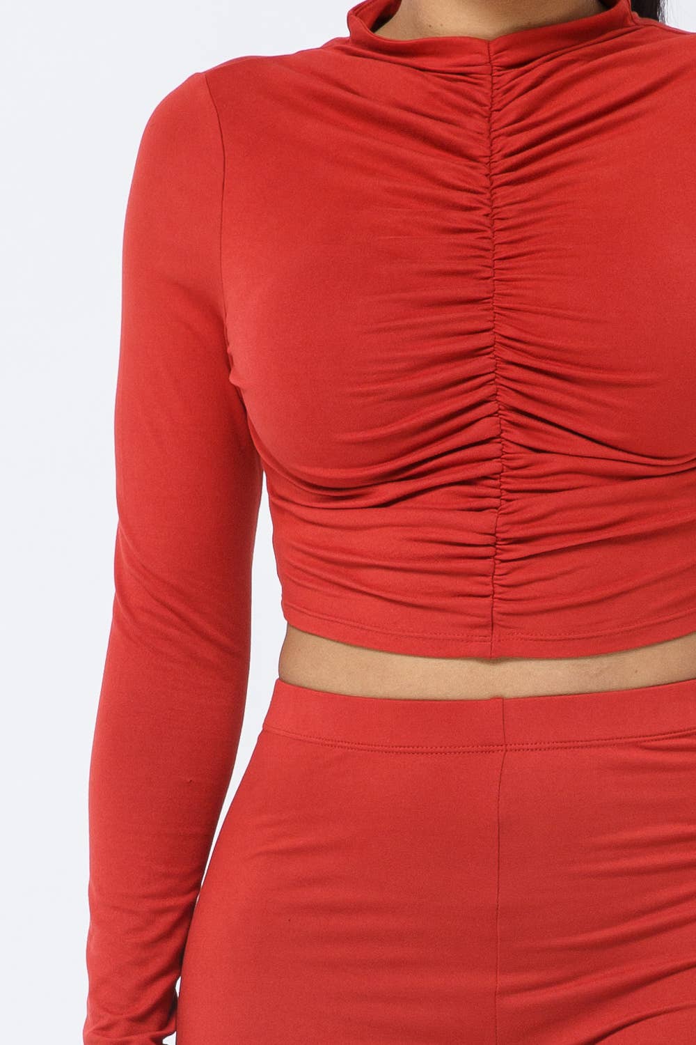 Top Ruched Legging Set: Rust