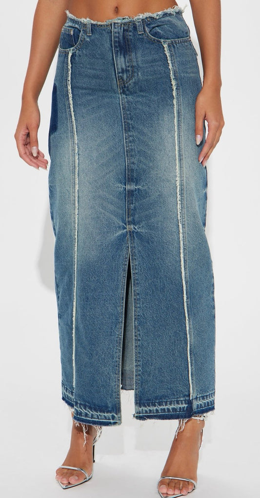 Denim Maxi Skirt - Bodi Language for Women