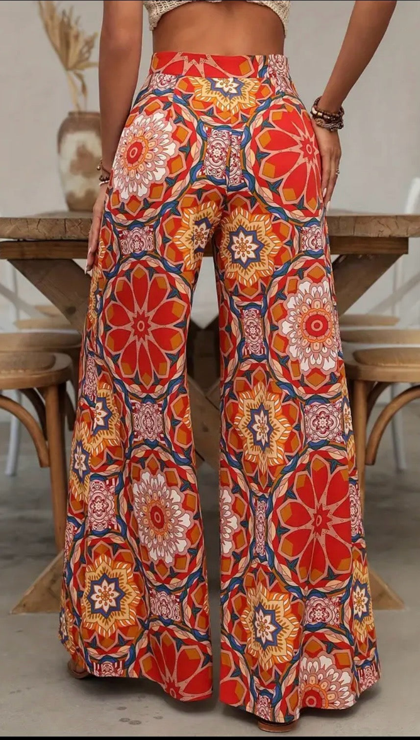 Floral Print Wide Leg Pants - Bodi Language for Women