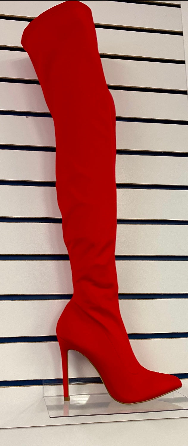 Red Thigh High Boot
