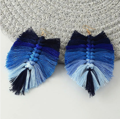 Blue Ombre’ Layered Tassel Earrings Bodi Language for Women