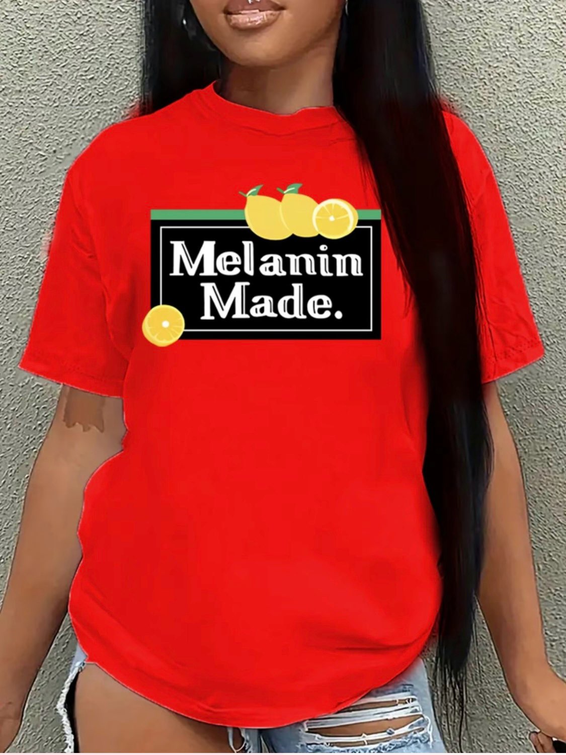 Melanin Made Tshirt(Red) Bodi Language for Women