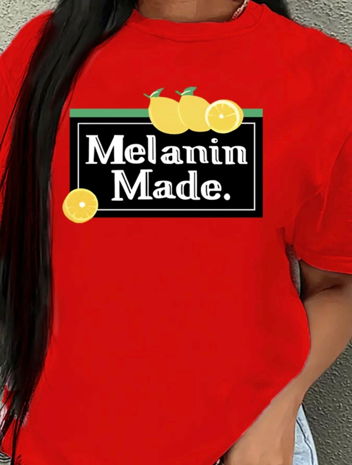 Melanin Made Tshirt(Red) Bodi Language for Women