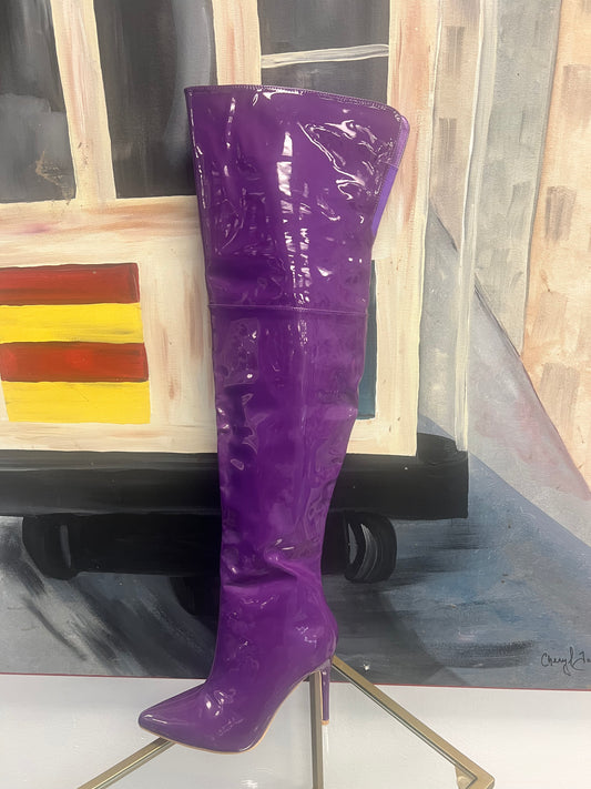 Purple PU Boot