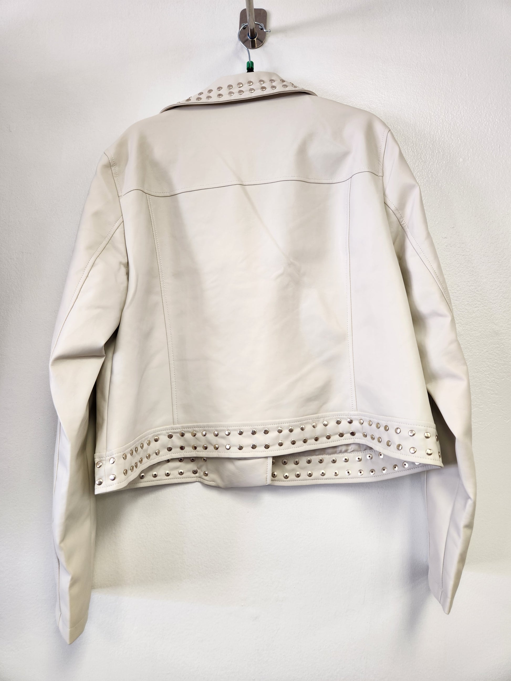 Moto Studded Jacket In White - Bodi Language for Women