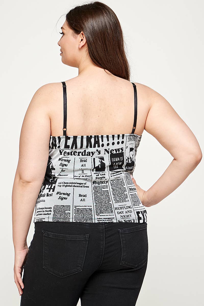 Newspaper Printed Bustier Top - Bodi Language for Women