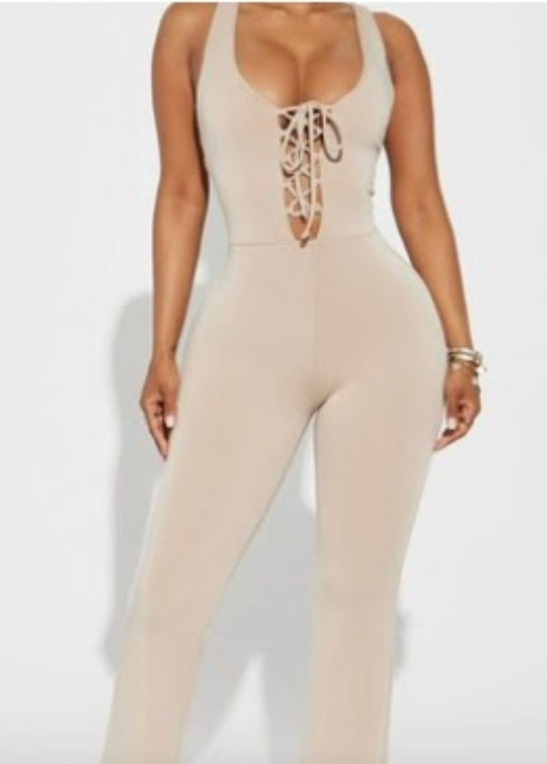 One Piece Tie-front Jumpsuit - Bodi Language for Women