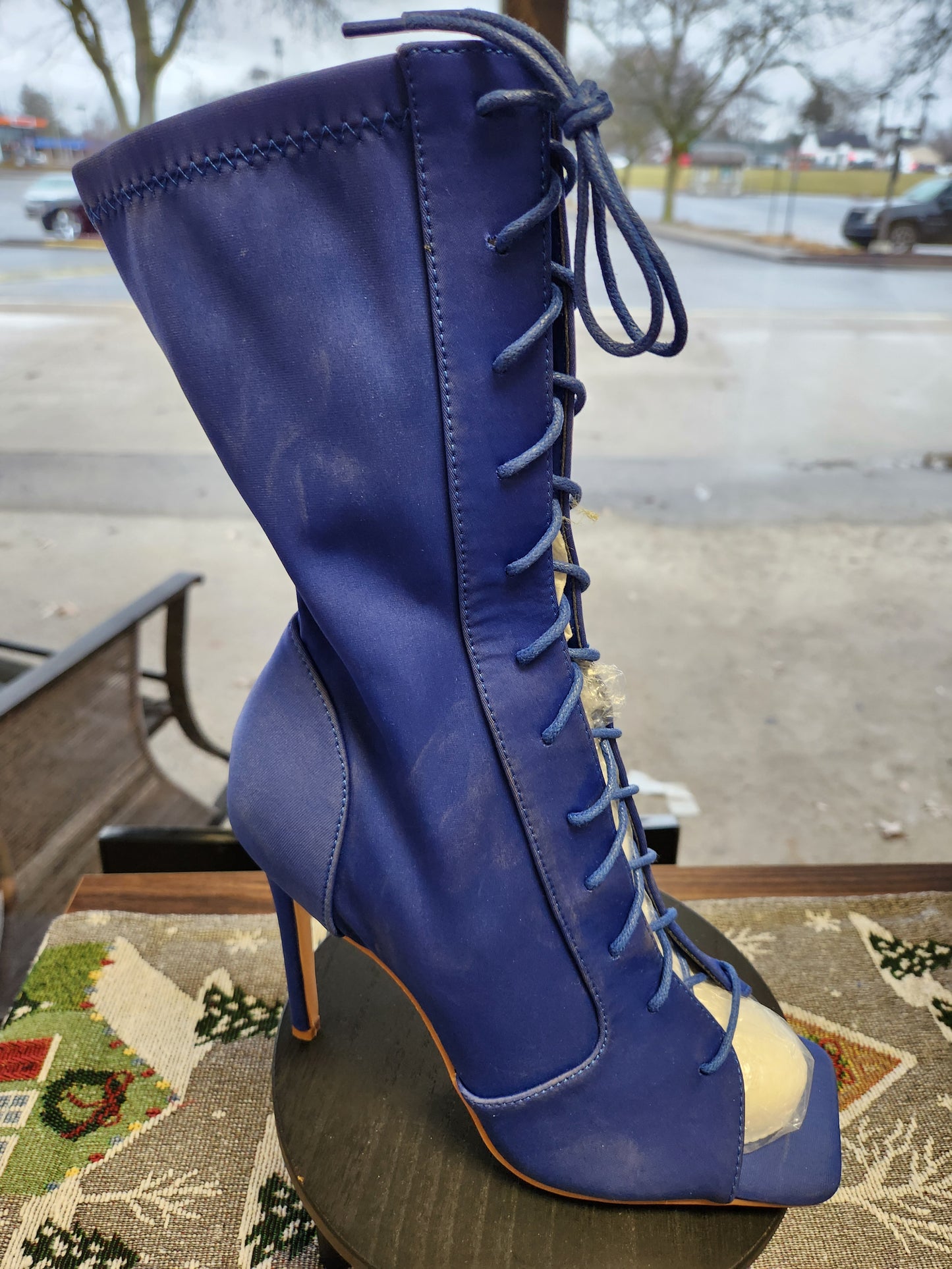 Royal Blue Lace up Bootie - Bodi Language for Women