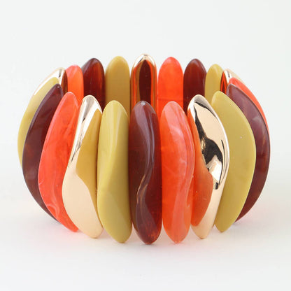 Multi Wide Stone Beaded Bracelet