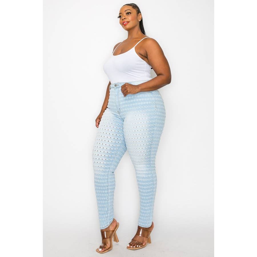 Plus Size: Highwaisted Skinny Jeans: WASHED DENIM Bodi Language for Women