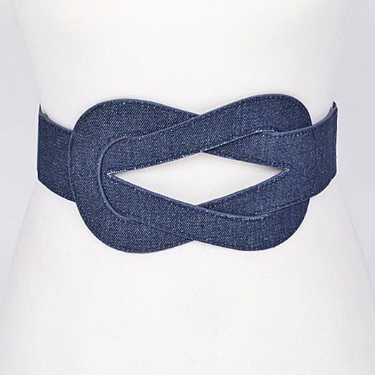 Knot Design Denim Belt: Dark Blue