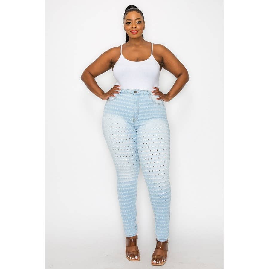 Plus Size: Highwaisted Skinny Jeans: WASHED DENIM Bodi Language for Women