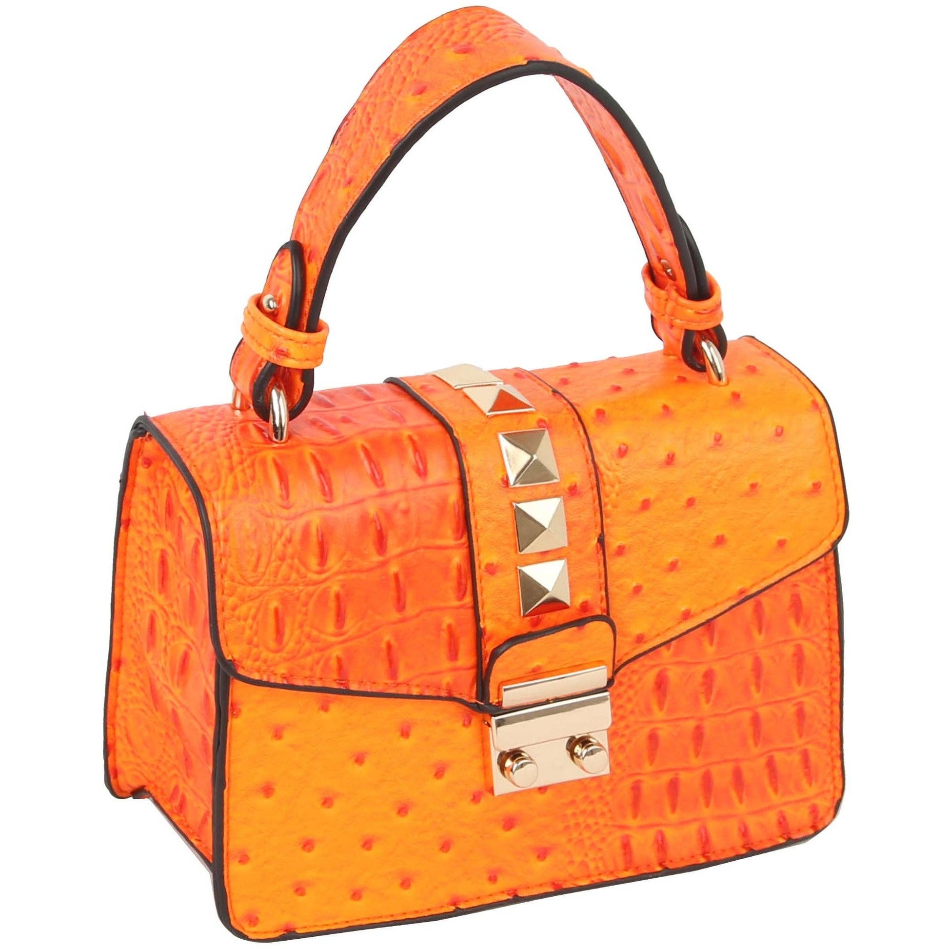 Women's Satchel Purse - Vegan Leather: ORANGE Bodi Language for Women