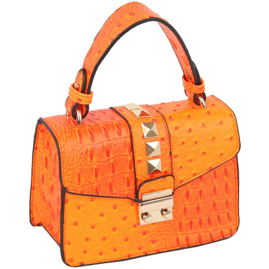 Women's Satchel Purse - Vegan Leather: ORANGE Bodi Language for Women