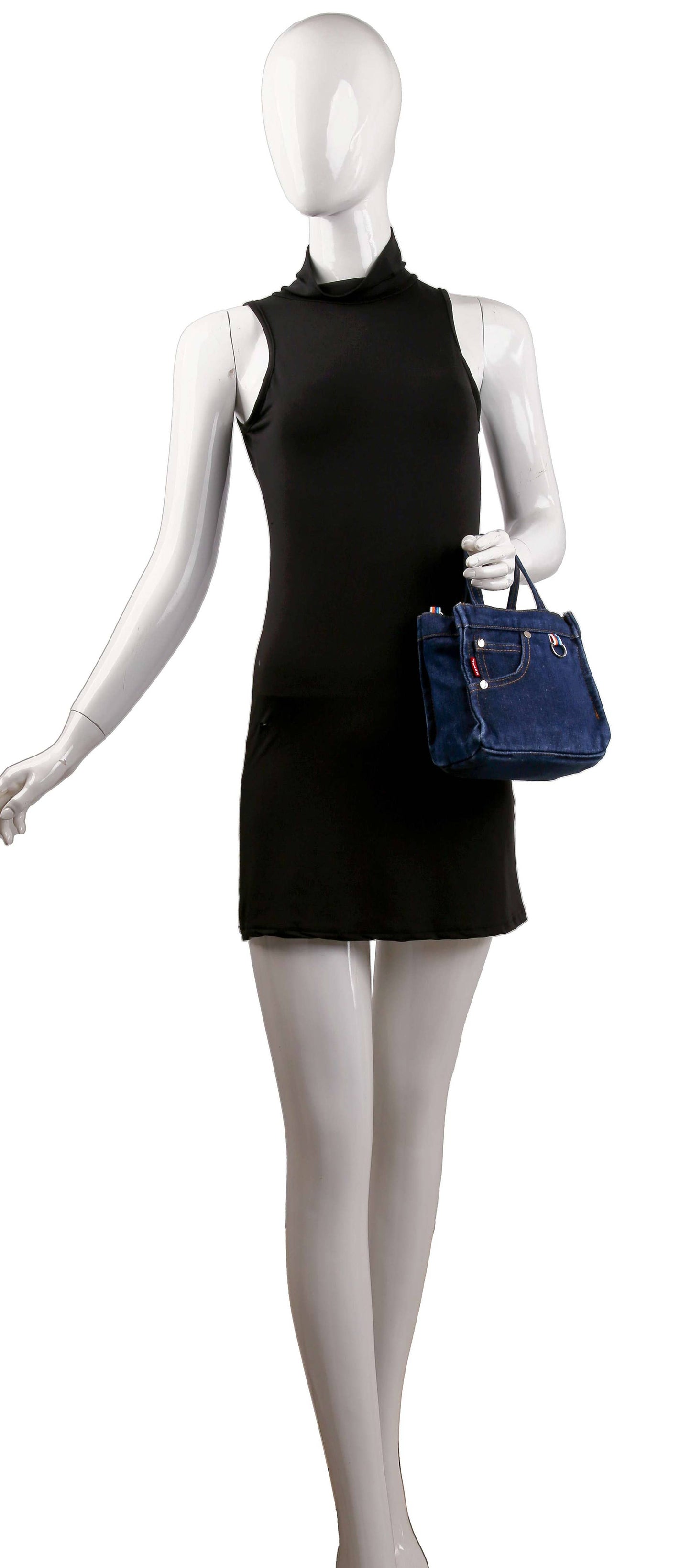 Petite Denim Hand Tote: Dark Blue Bodi Language for Women