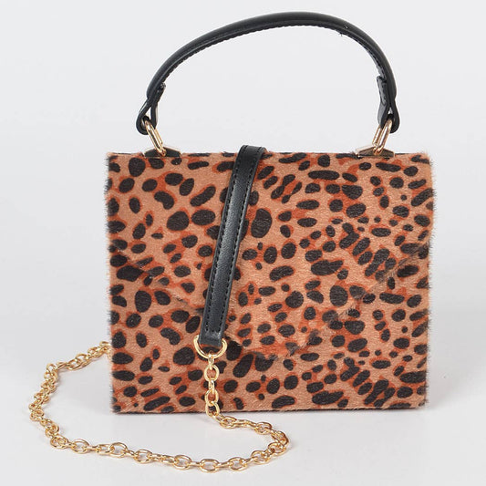 Faux Leo Skin Cross Body Bag: Leopard 3AM BY H&D ACCESSORIES