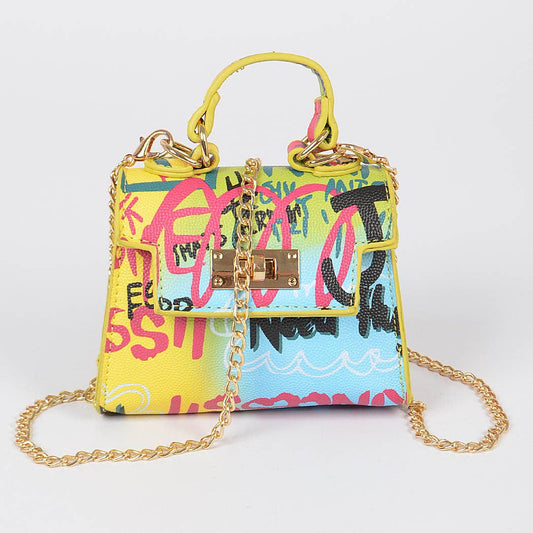 Multi Graffiti Mini Handle Bag: Multicolor Bodi Language for Women