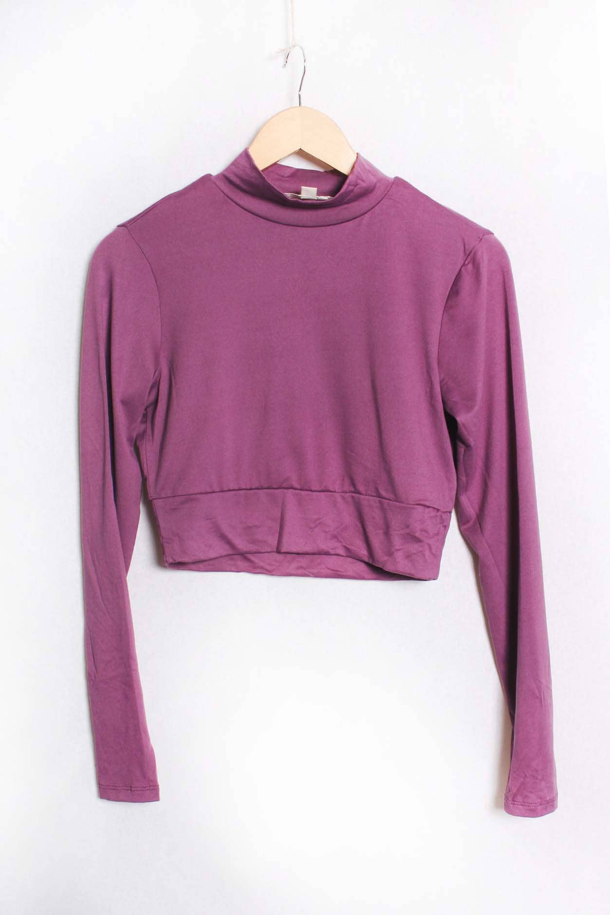 Mock Neck Crop Top (purple) Bodi Language for Women