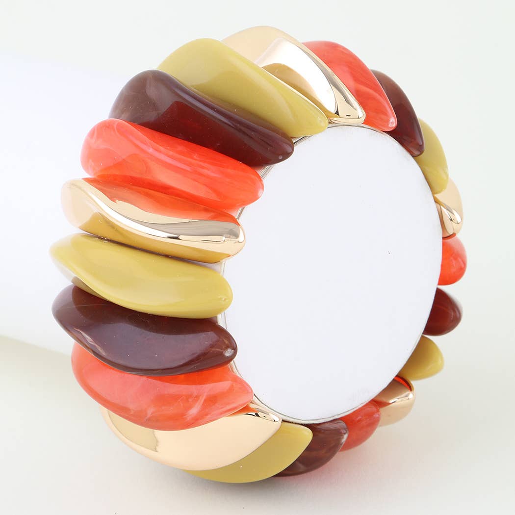 Multi Wide Stone Beaded Bracelet