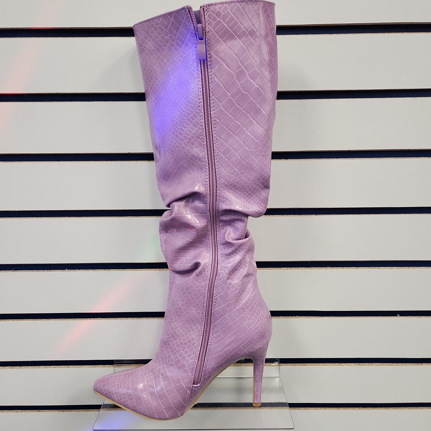 Croc Boot (purple) knee high Bodi Language for Women