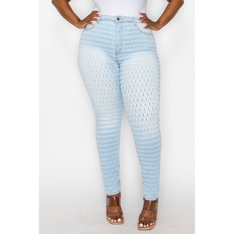 Plus Size: Highwaisted Skinny Jeans: WASHED DENIM Bodi Language for Women