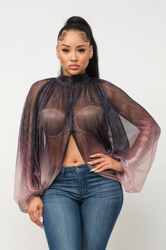 Ombre Metallic Top Bodi Language for Women