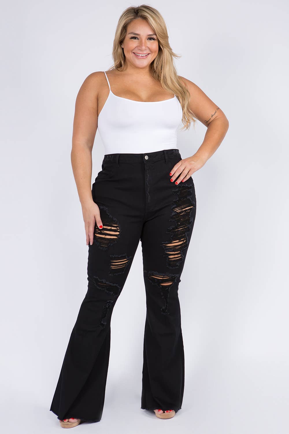 Curvy Flare Black Jeans - Bodi Language for Women