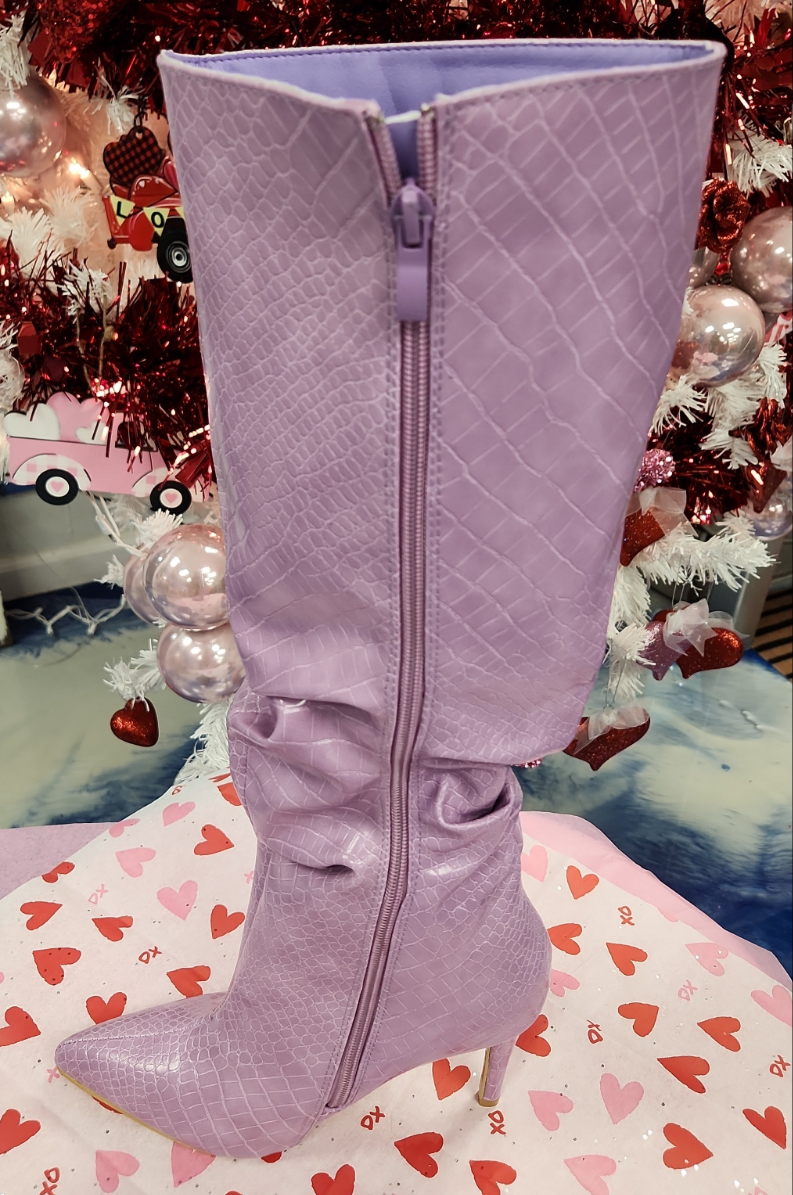 Croc Boot (purple) knee high Bodi Language for Women