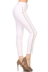 PLUS White Capri With Embellished Sides - Bodi Language for Women