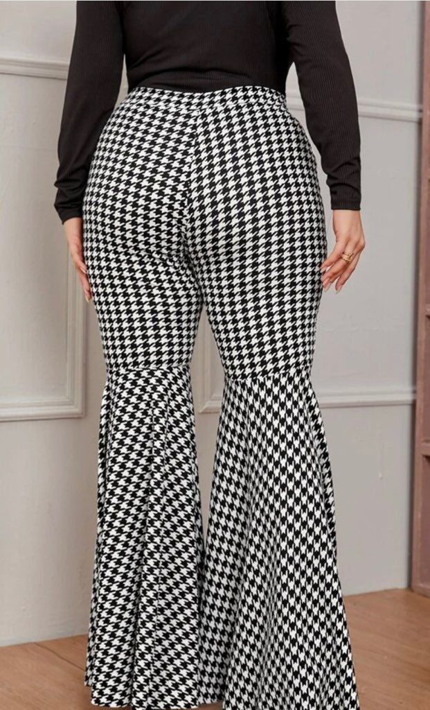 Plus Houndstooth Pants - Bodi Language for Women